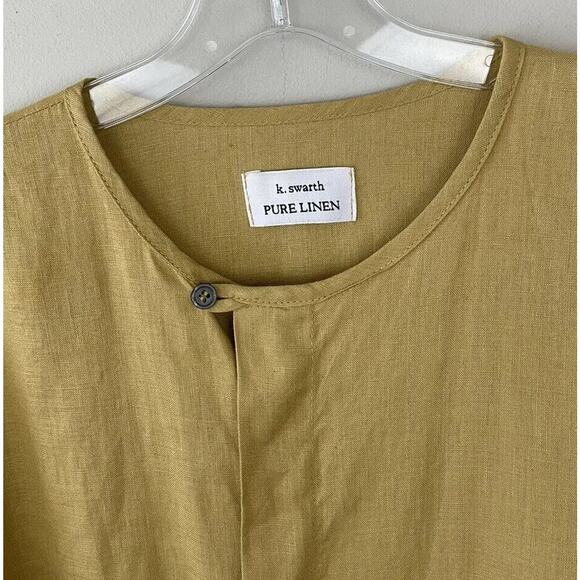 K. Swarth Pure Designs Linen Minimalist Top Lagenlook Asymmetrical Coastal READ - Picture 3 of 9